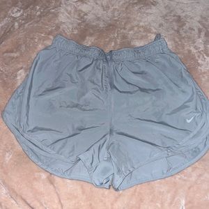 Grey Nike dry fit athletic running shorts